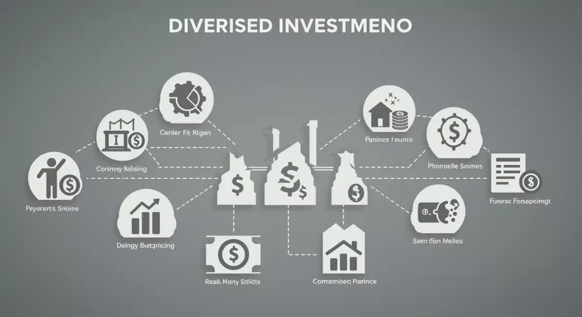 Diversified investment portfolio showing various asset classes for risk management.