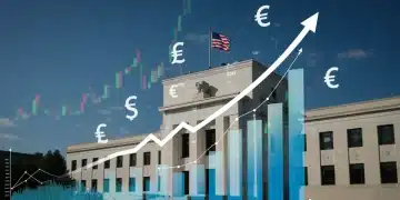 Graph showing rising interest rates with Federal Reserve building, symbolizing financial impact on investments.