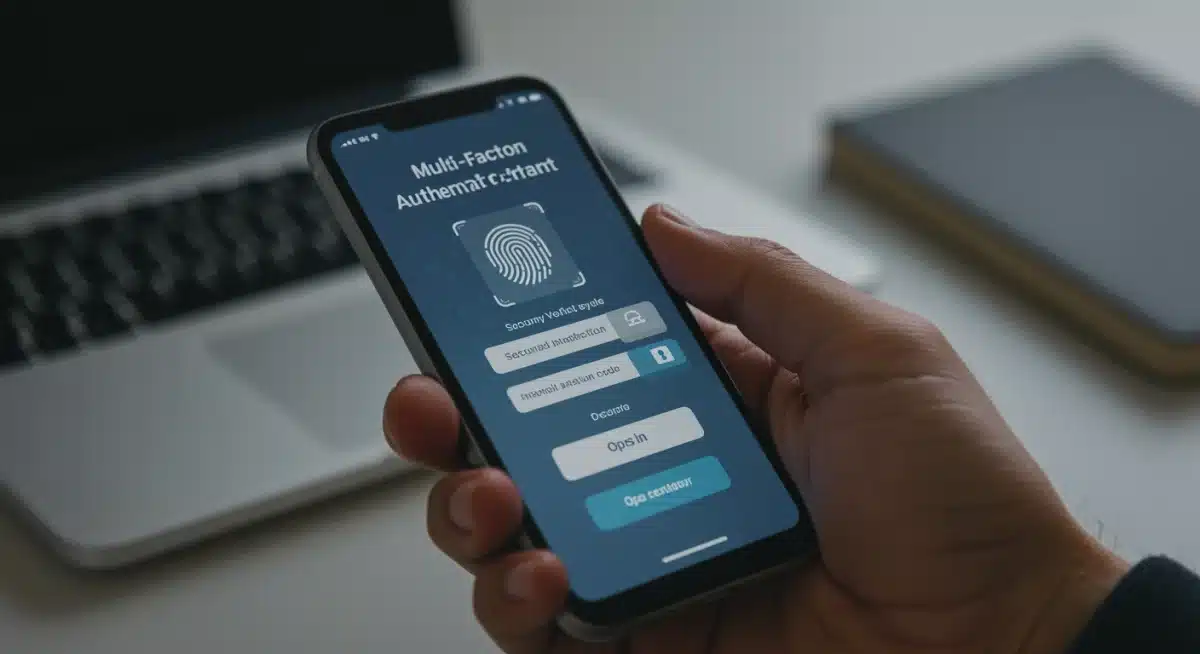 Multi-factor authentication on a smartphone for secure online banking.