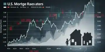 Graph depicting U.S. mortgage rate fluctuations with a house overlay, representing the 3-month outlook for homebuyers in 2026.