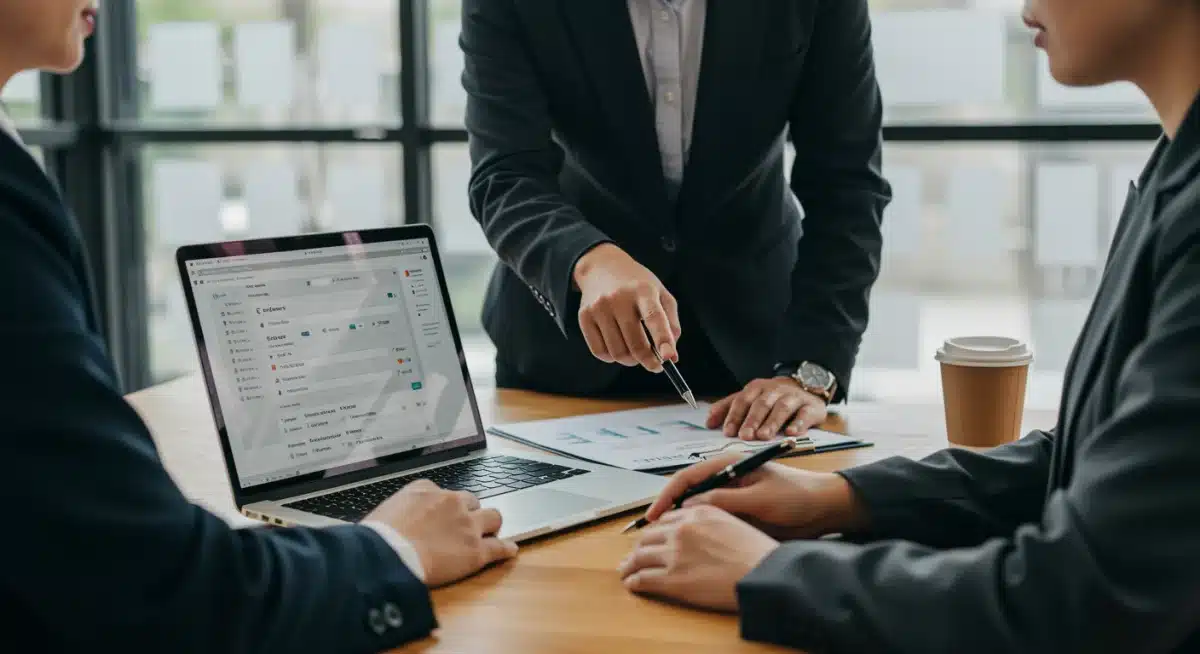 Small business owner receiving guidance on grant application process.