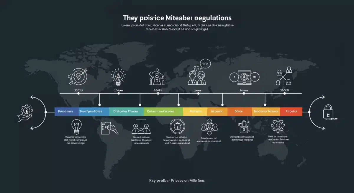 Timeline infographic detailing critical dates and compliance milestones for the new data privacy regulations.