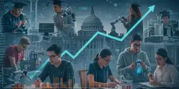 Students engaged in STEM activities, symbolizing federal funding boost