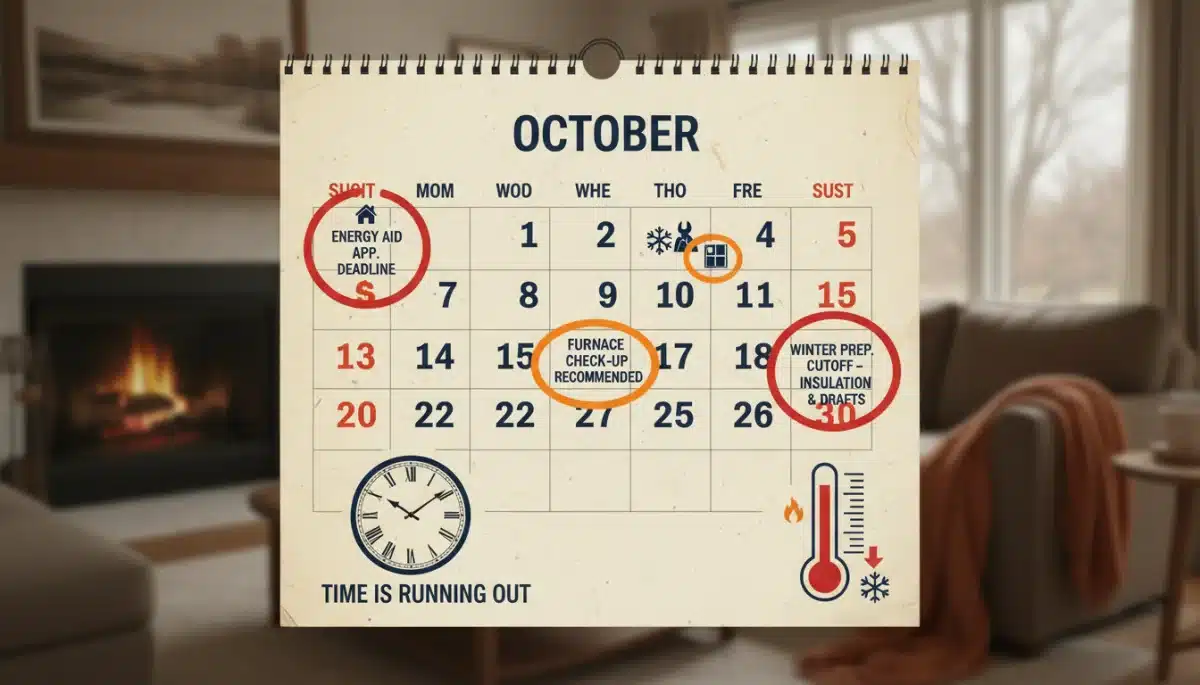 Calendar highlighting important deadlines for energy assistance