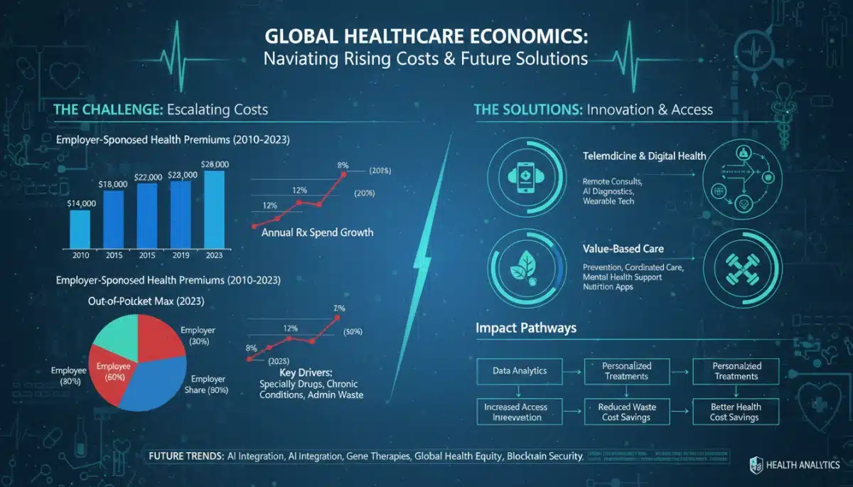 Infographic detailing rising healthcare costs and innovative employer-sponsored health benefit solutions.