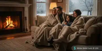 Family staying warm indoors with LIHEAP energy assistance