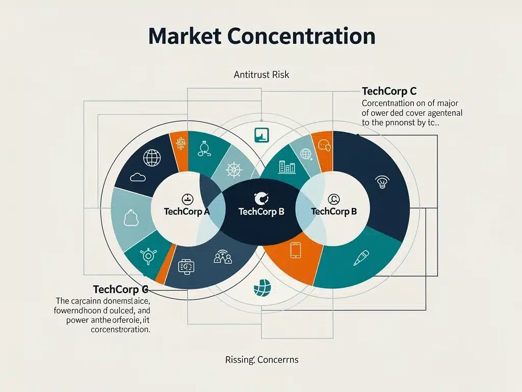 Graphic depicting market dominance and interconnectedness of major tech companies.