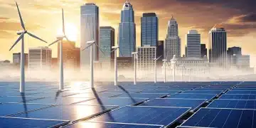 Solar panels and wind turbines symbolizing U.S. renewable energy infrastructure investment